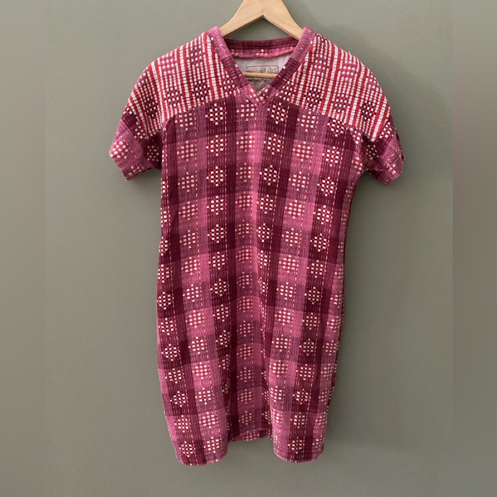 Ace & Jig Pink and Maroon Checked Midi Dress